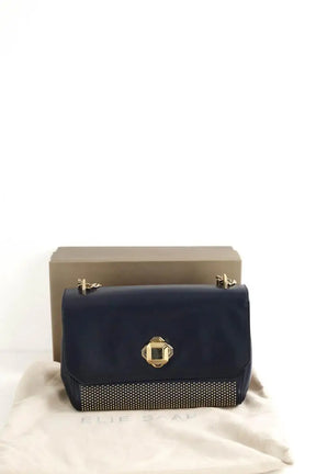 Sac à bandoulière Elie Saab Marine en Cuir