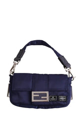 Sac à bandoulière Fendi Mini Phone case Baguette Nylon Marine en Tissu - Seconde Main