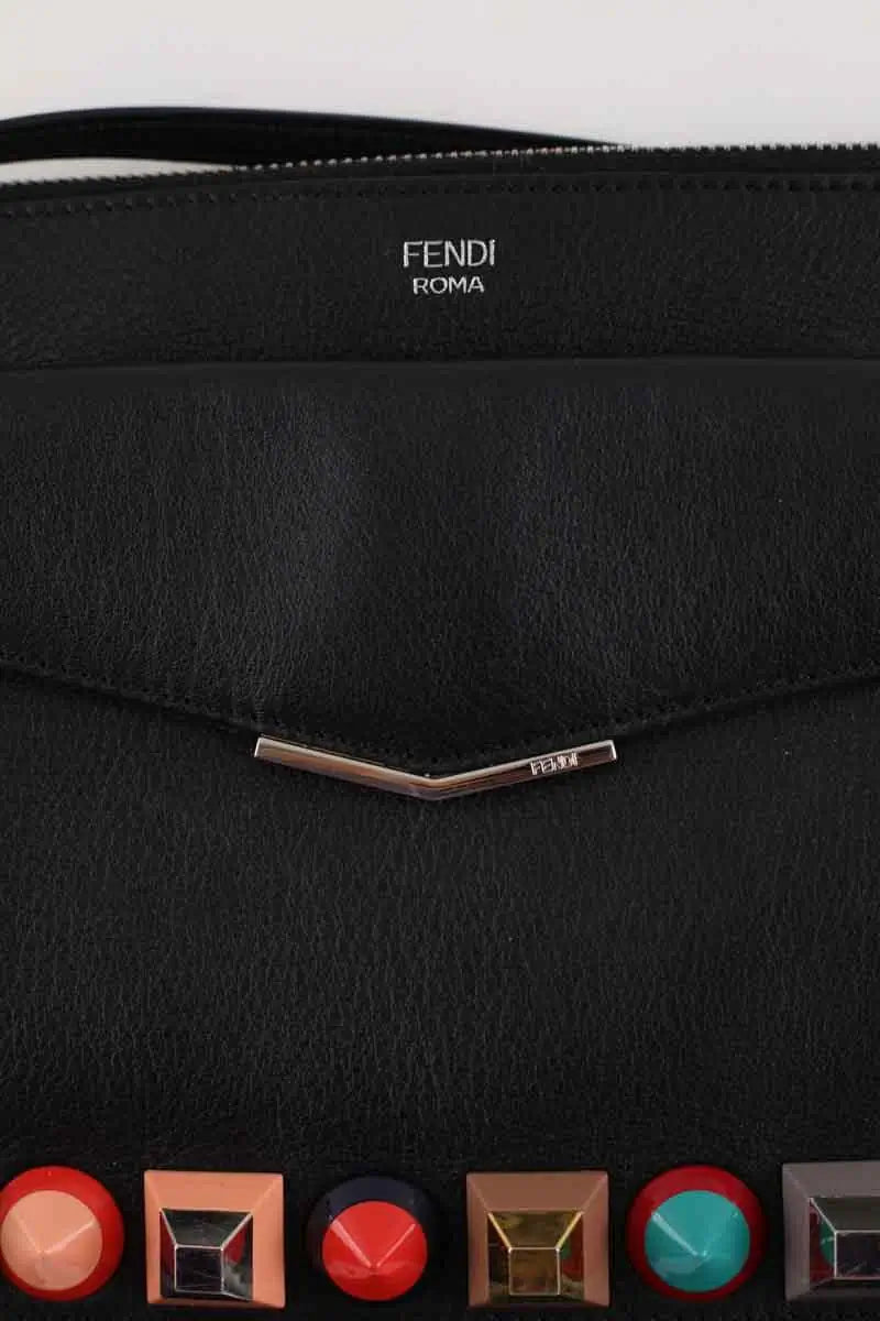 Sac à bandoulière Fendi Studded Noir en Cuir
