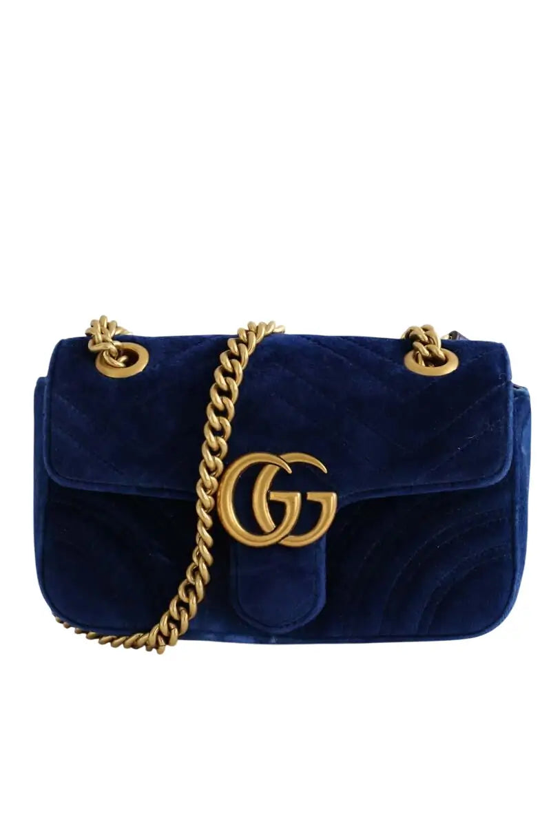 Sac à bandoulière Gucci Bleu en Velours - Seconde Main
