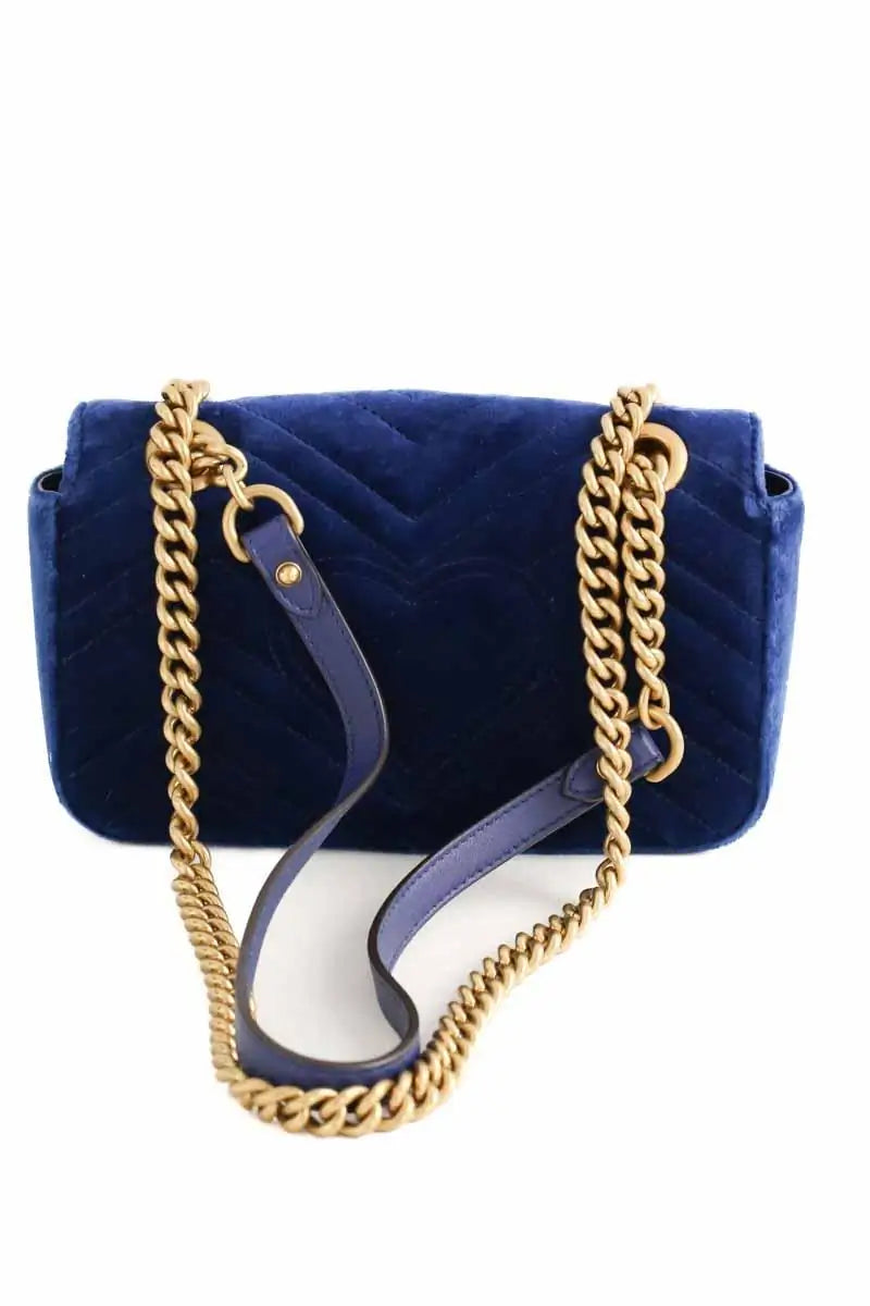 Sac à bandoulière Gucci Bleu en Velours