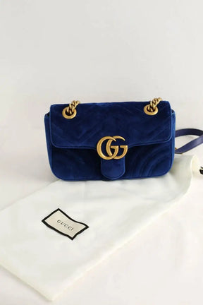 Sac à bandoulière Gucci Bleu en Velours