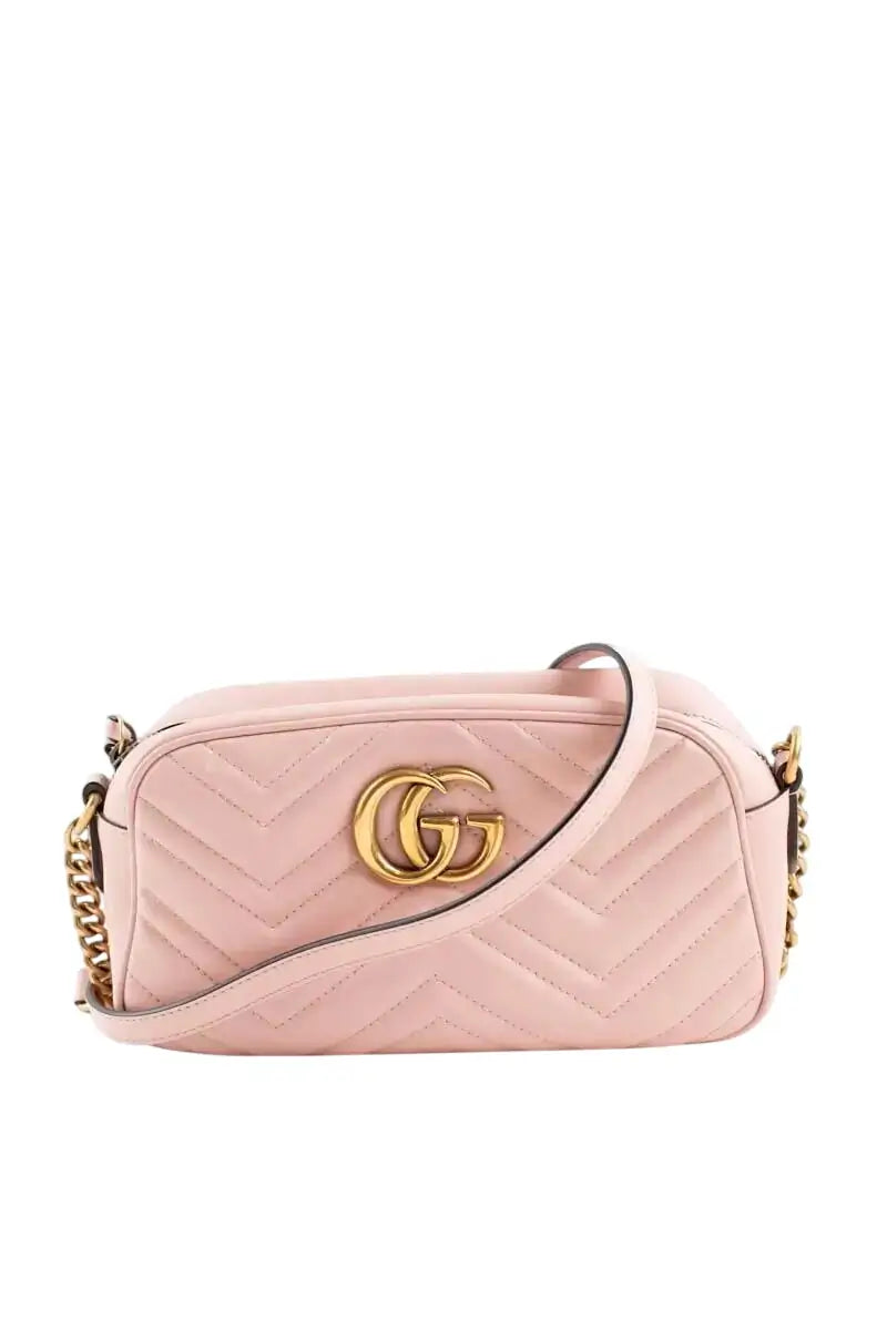 Sac à bandoulière Gucci GG Marmont Bucket Rose en Cuir - Seconde Main