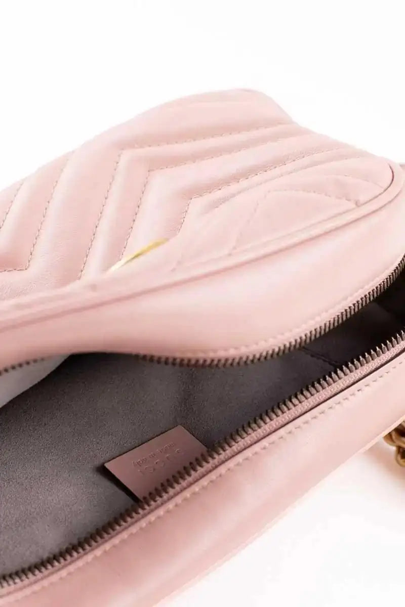 Sac à bandoulière Gucci GG Marmont Bucket Rose en Cuir