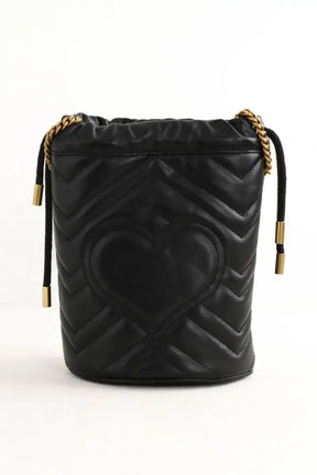 Sac à bandoulière Gucci Seau GG Marmont Noir en Cuir