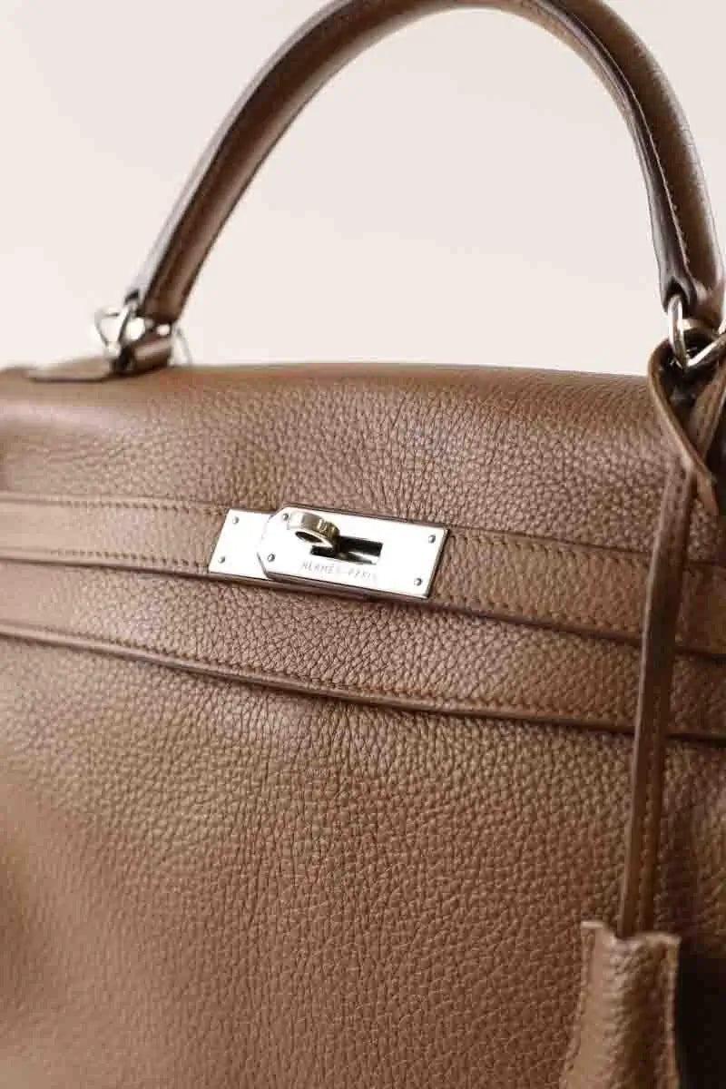 Sac à bandoulière Hermès Kelly 32 Marron en Cuir