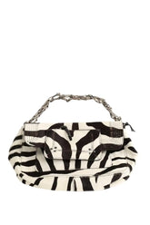 Sac à bandoulière Jérôme Dreyfuss Lulu imprimé zèbre Blanc en Cuir - Seconde Main