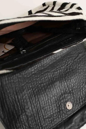 Sac à bandoulière Jérôme Dreyfuss Lulu imprimé zèbre Blanc en Cuir