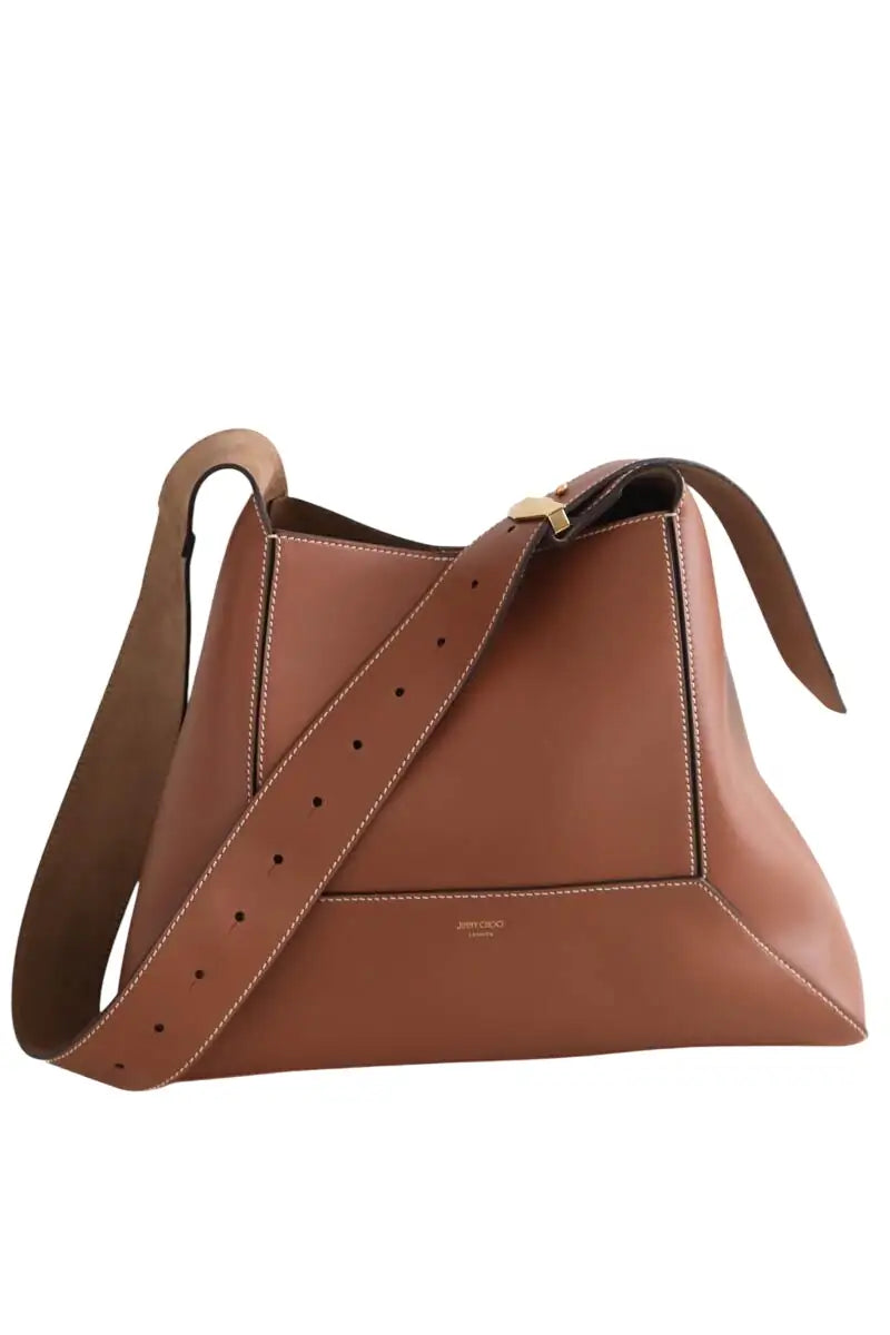 Sac à bandoulière Jimmy Choo Diamond Hobo Marron en Cuir - Seconde Main