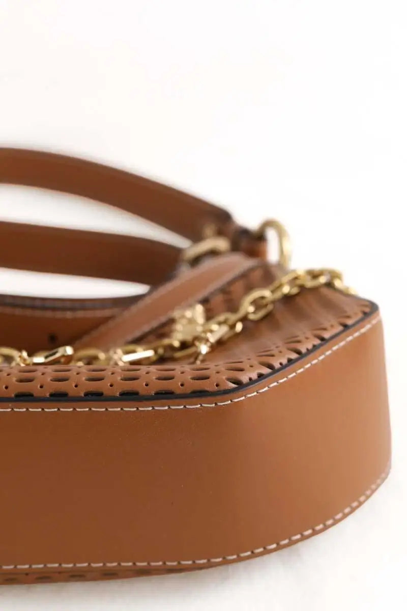 Sac à bandoulière Lancel Sac zippe M double porte Camel en Cuir