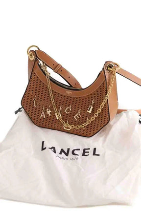Sac à bandoulière Lancel Sac zippe M double porte Camel en Cuir
