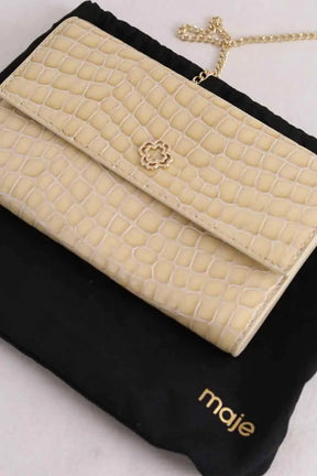 Sac à bandoulière Maje Beige en Cuir