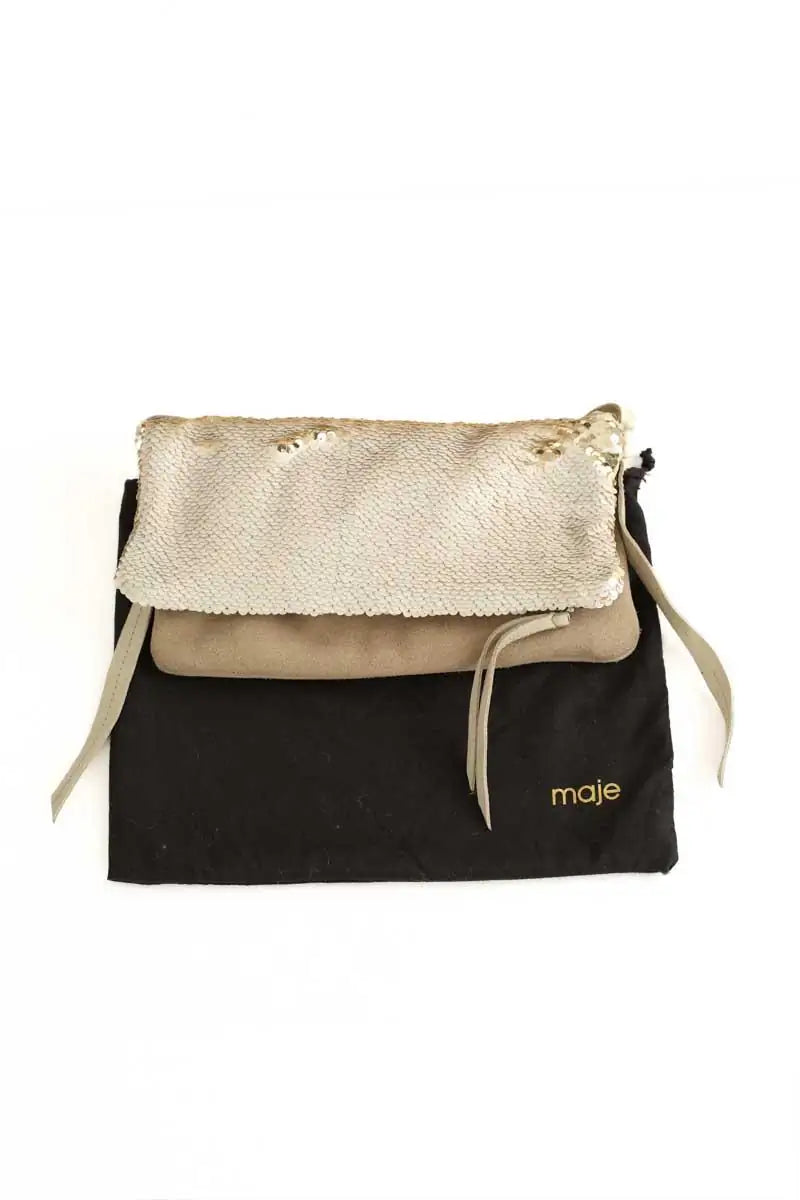 Sac à bandoulière Maje Beige en Polyester