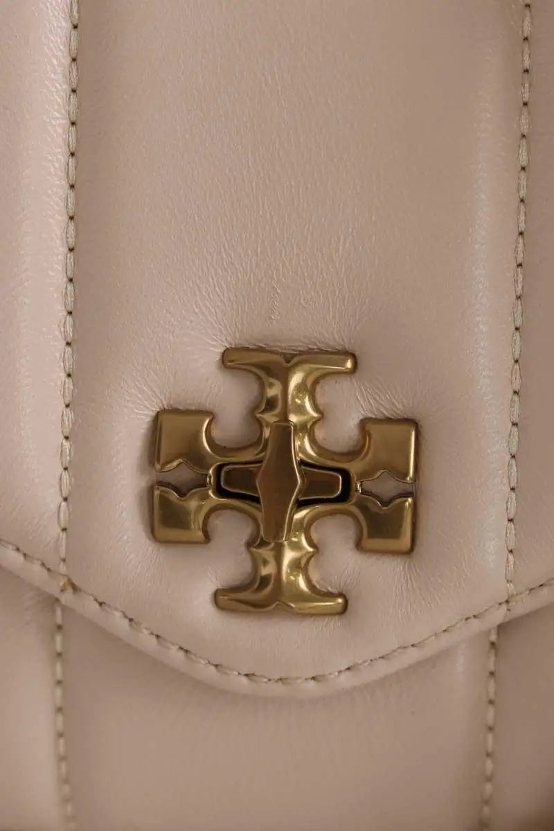 Sac à bandoulière mini Tory Burch Kira Ecru en Cuir