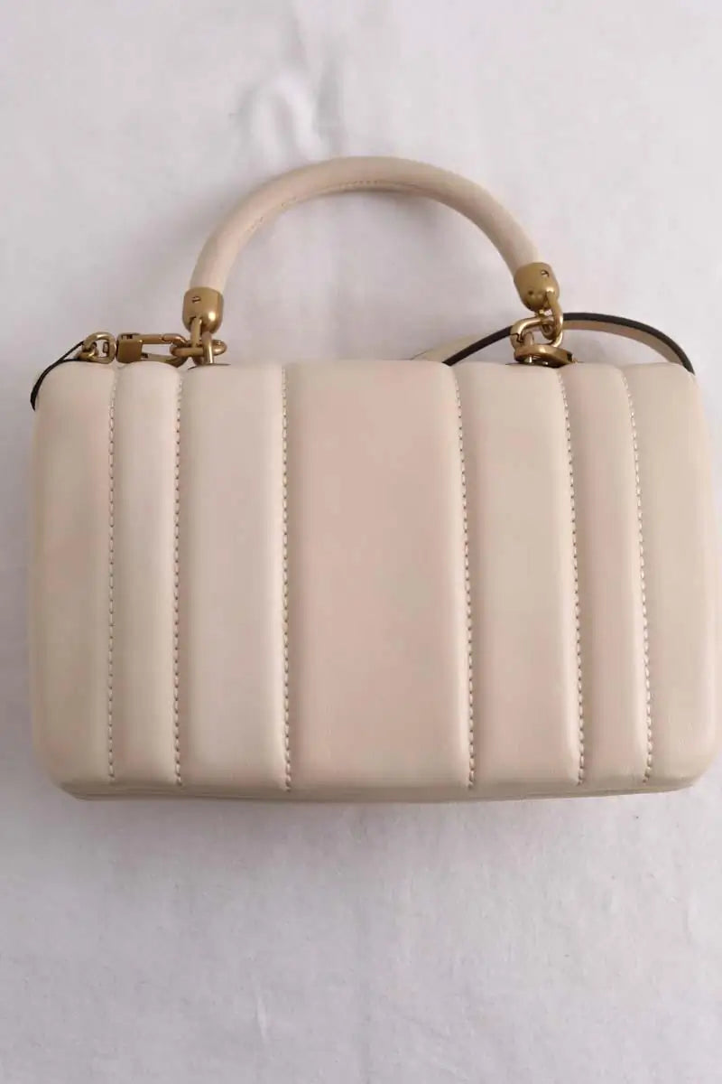 Sac à bandoulière mini Tory Burch Kira Ecru en Cuir