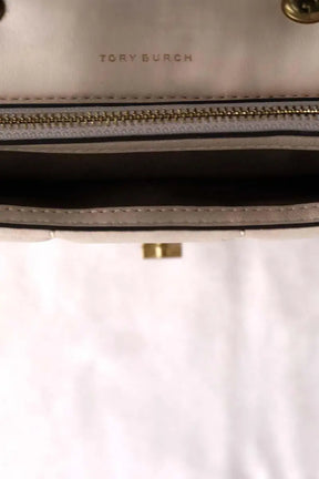 Sac à bandoulière mini Tory Burch Kira Ecru en Cuir