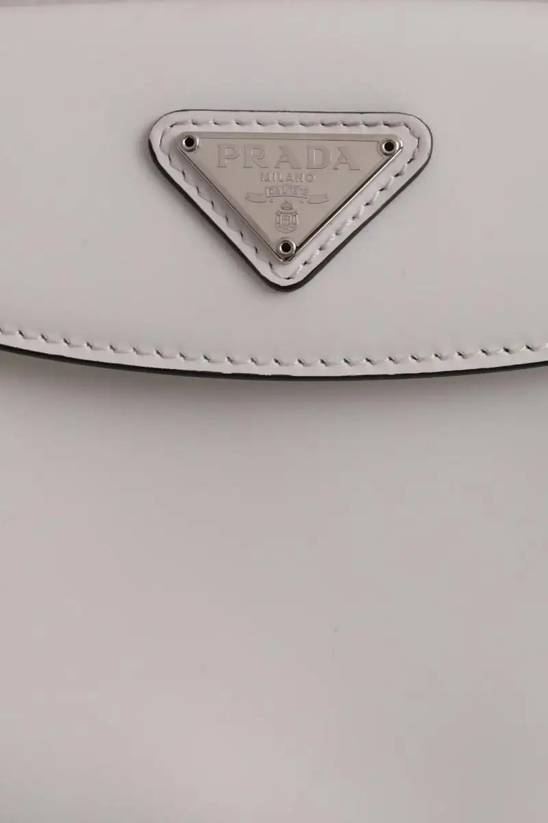 Sac à bandoulière Prada Cleo Blanc en Cuir