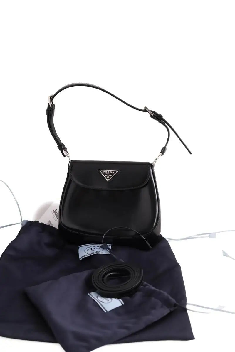 Sac à bandoulière Prada Cleo Noir en Cuir