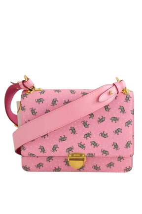 Sac à bandoulière Prada Saffiano à imprimé éléphant Rose en Cuir - Seconde Main