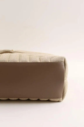 Sac à bandoulière Saint Laurent Loulou Beige en Lin