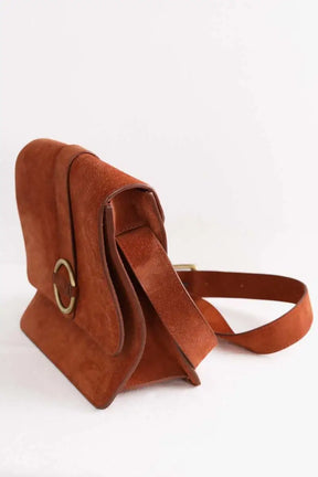 Sac à bandoulière Sessun Thea Marron en Daim