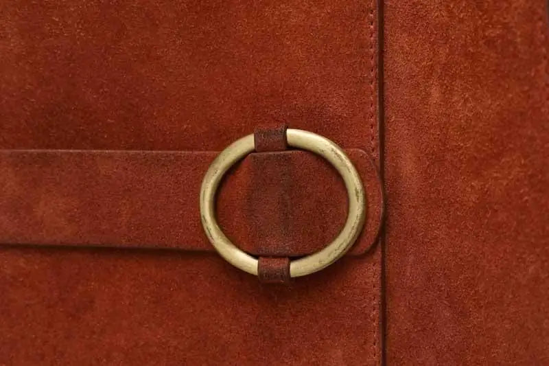 Sac à bandoulière Sessun Thea Marron en Daim