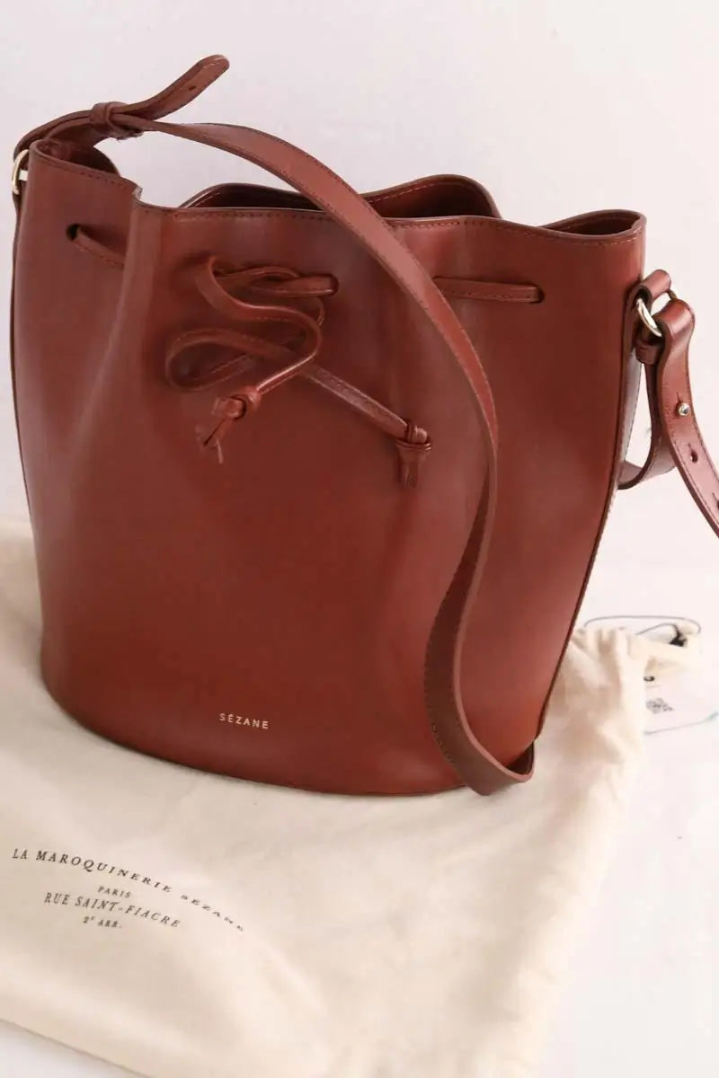 Sac à bandoulière Sézane Camel en Cuir