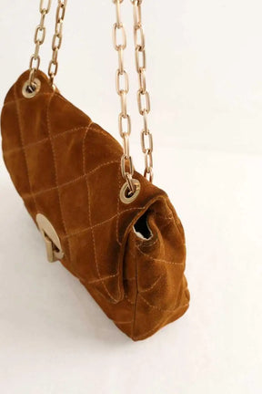 Sac à bandoulière Vanessa Bruno Moon grand Camel en Daim