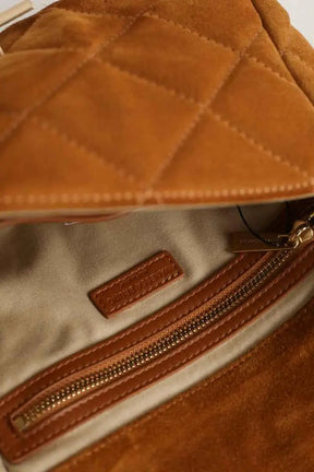 Sac à bandoulière Vanessa Bruno Moon grand Camel en Daim