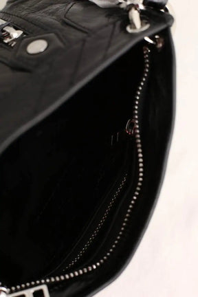 Sac à bandoulière Zadig & Voltaire Sunny Mood Vintage Patent Noir en Cuir