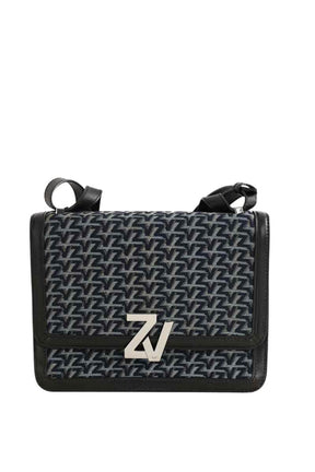 Sac à bandoulière Zadig & Voltaire ZV initiale le city monogram Marine en Cuir - Seconde Main