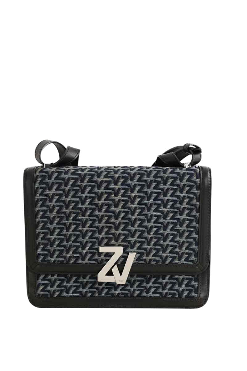Sac à bandoulière Zadig & Voltaire ZV initiale le city monogram Marine en Cuir - Seconde Main