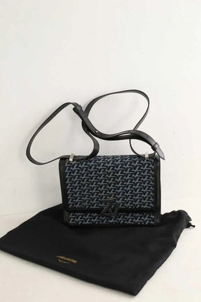 Sac à bandoulière Zadig & Voltaire ZV initiale le city monogram Marine en Cuir