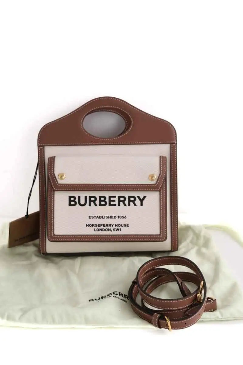 Sac à main Burberry Pocket Mini Marron en Cuir