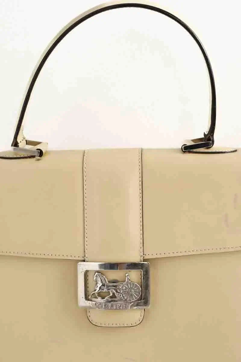 Sac à main Celine Crécy Beige en Cuir verni