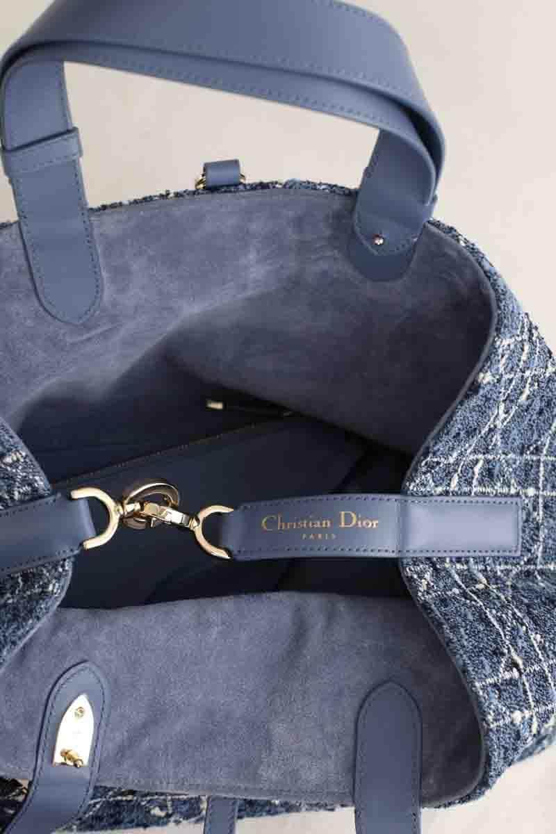 Sac à main Dior Toujours medium tweed Bleu en Tweed