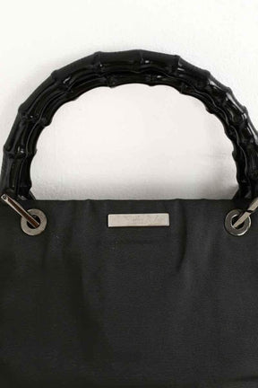 Sac à main Gucci Bamboo Noir en Tissu