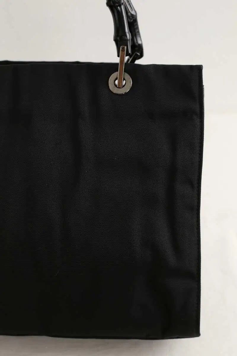 Sac à main Gucci Bamboo Noir en Tissu