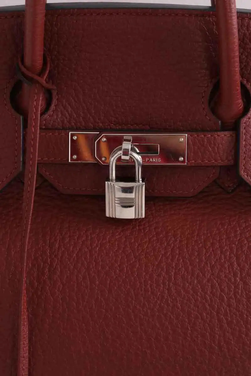 Sac à main Hermès Birkin 35 Bordeaux en Cuir
