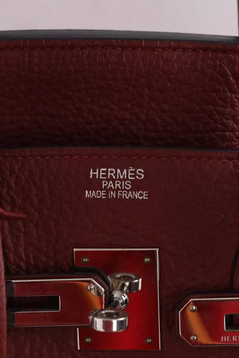 Sac à main Hermès Birkin 35 Bordeaux en Cuir
