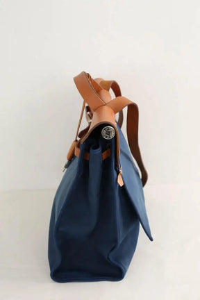 Sac à main Hermès Bleu en Coton