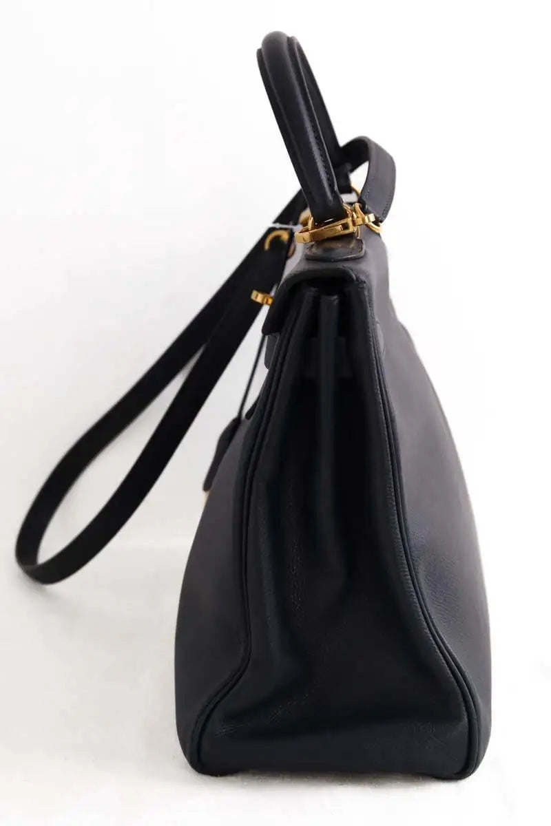 Sac à main Hermès Kelly 32 Bleu en Cuir