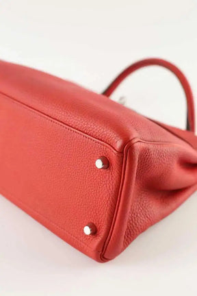 Sac à main Hermès Kelly 32 Rouge en Cuir