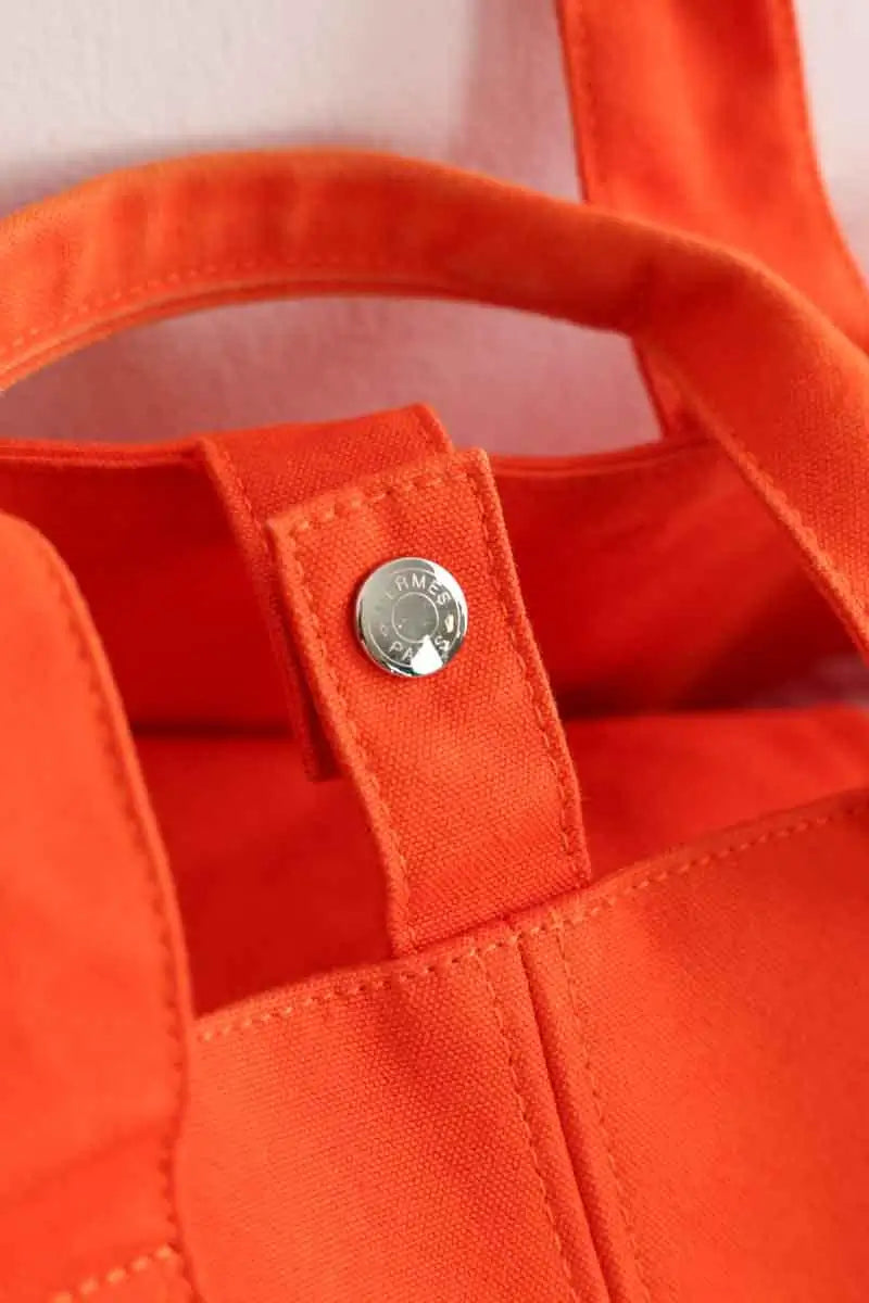 Sac à main Hermès Panier de Plage Orange en Coton