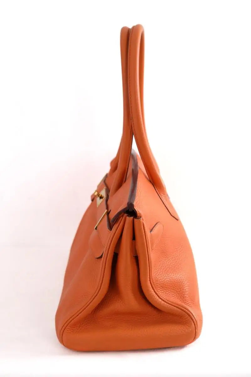 Sac à main Hermès Shoulder Birkin Bag Orange en Cuir