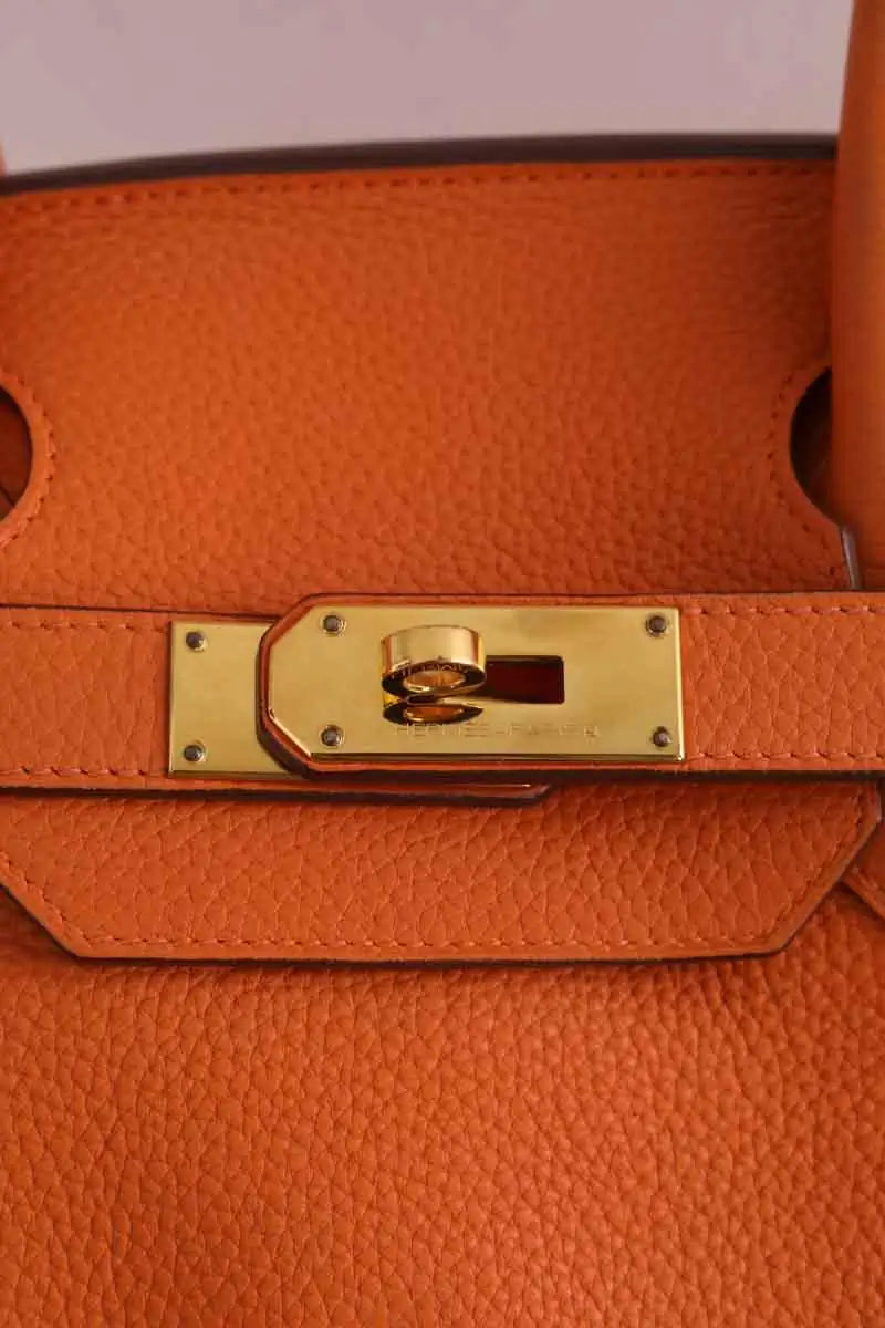 Sac à main Hermès Shoulder Birkin Bag Orange en Cuir