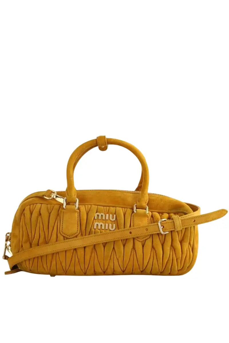 Sac à main Miu Miu Arcadie Camel en Daim - Seconde Main