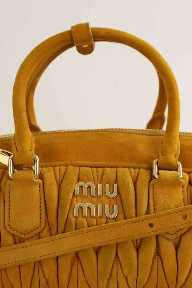 Sac à main Miu Miu Arcadie Camel en Daim