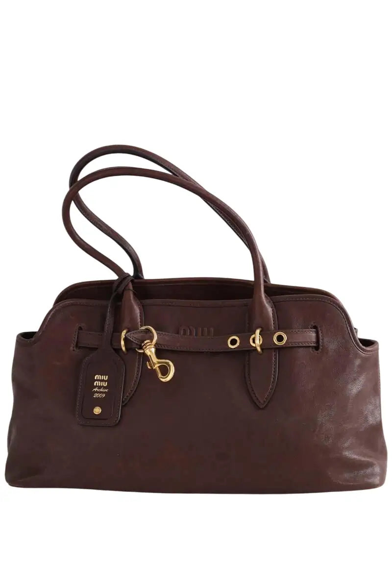 Sac à main Miu Miu Marron en Cuir - Seconde Main