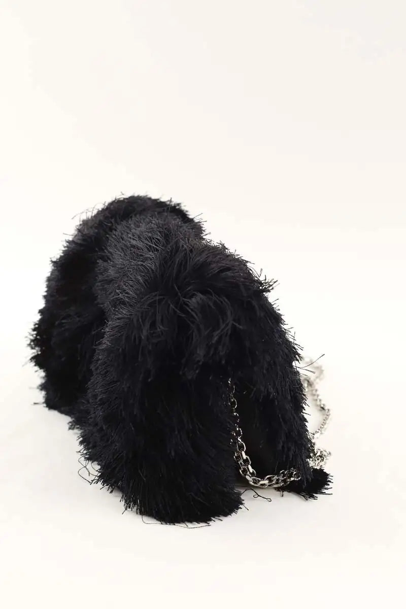 Sac à main Roger Vivier Viv choc en satin et strass Noir en Tissu